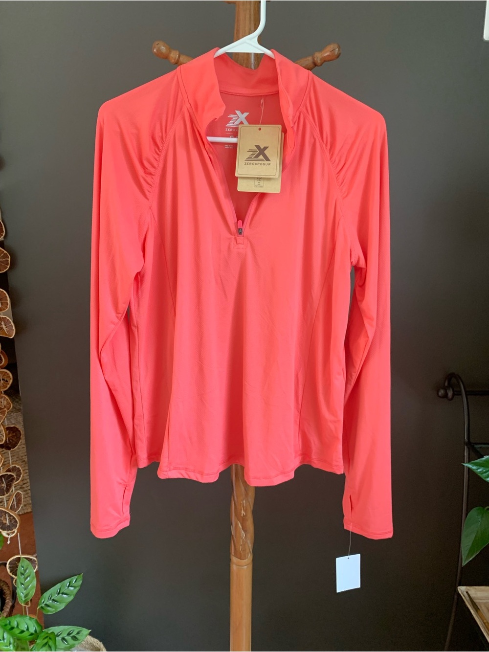ZeroXposur Coral-Red Long Sleeve Performance Pullover